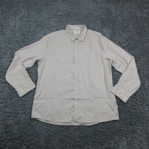 Julian & Mark Shirt Mens XL Beige Stretch Dress Long Sleeve Button Front Casual